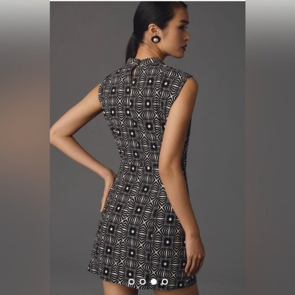 NWT Size XS  By Anthropologie MockNeck Sleeveless Seamed Dress - Picture 3 of 16